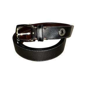 Cole Haan Black Leather Dress Belt Black Men's Size 40 Solid Brass Buckle